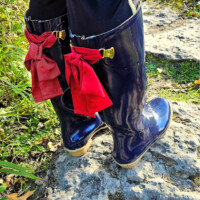 Gummistiefel Blau Glossy Schleife Joules