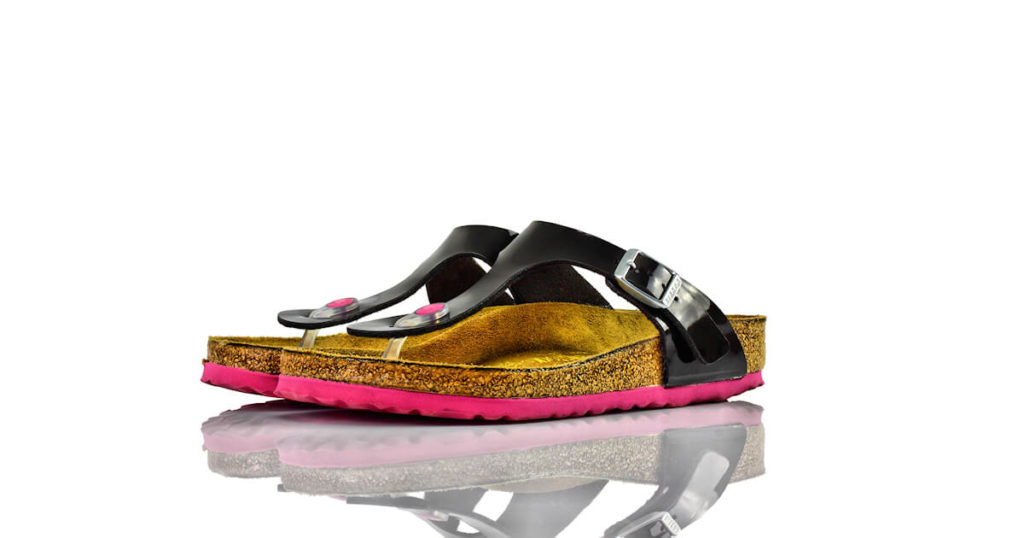 Birkenstock Gizeh Schwarz Lack Rosa