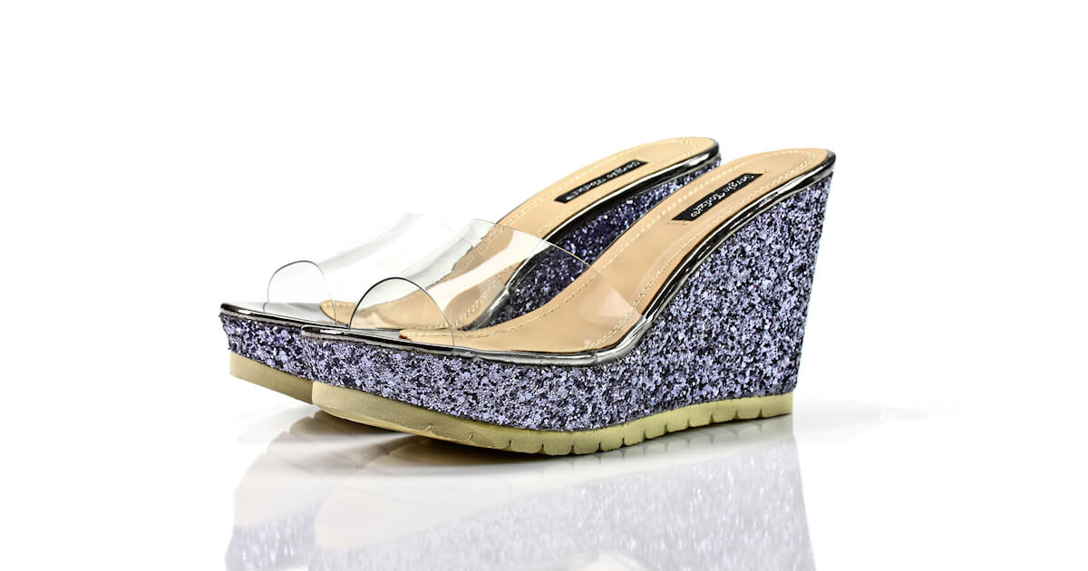 Bling Bling Wedges Pantoletten Nellas Schuhparadies