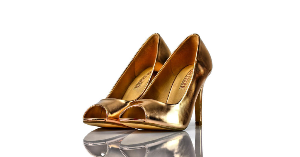 Pumps Peeptoe Kupfer Metallic Buffalo Shoes