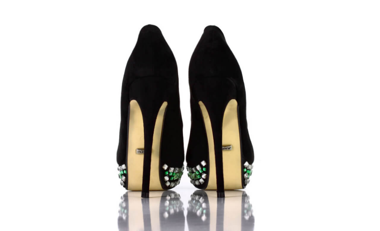 Pumps Peeptoe Plateau Schwarz Jumex