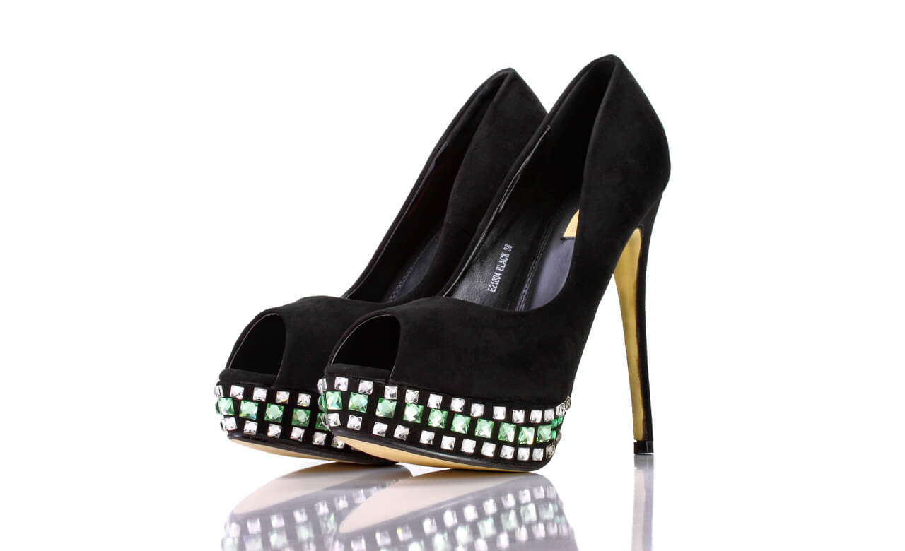 Pumps Peeptoe Plateau Schwarz Jumex