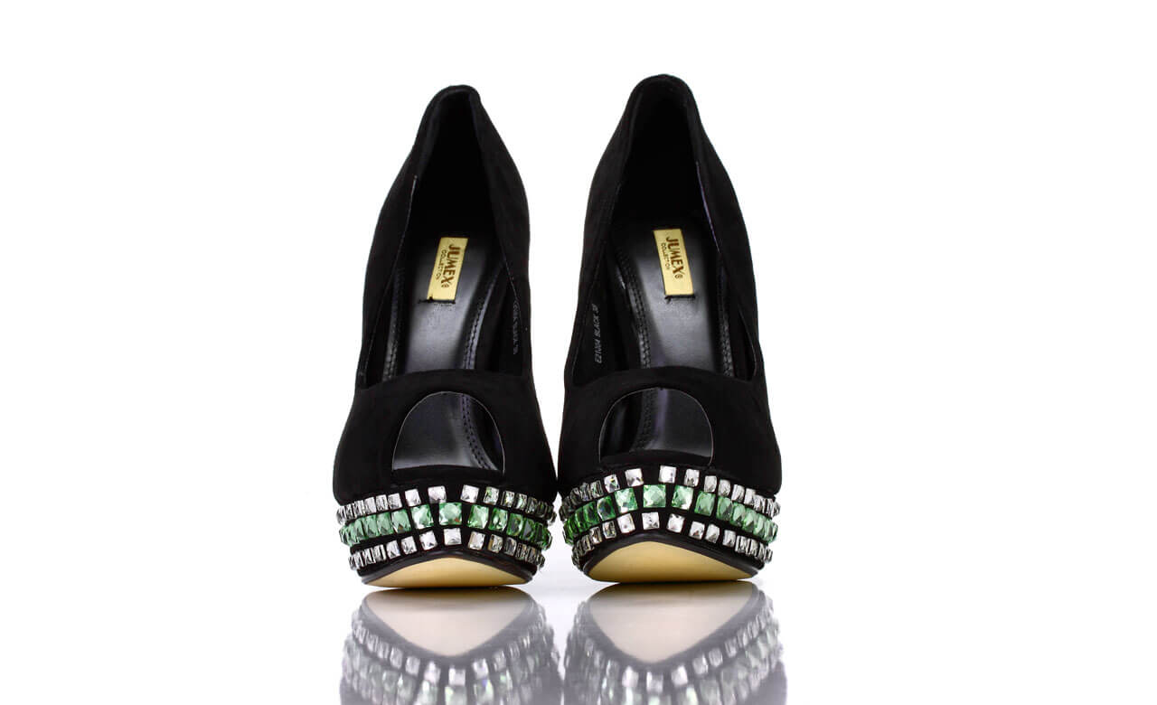 Pumps Peeptoe Plateau Schwarz Jumex