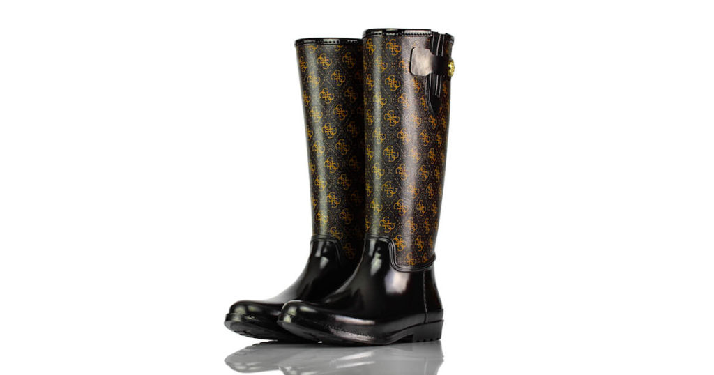 Gummistiefel Schwarz Lack Guess