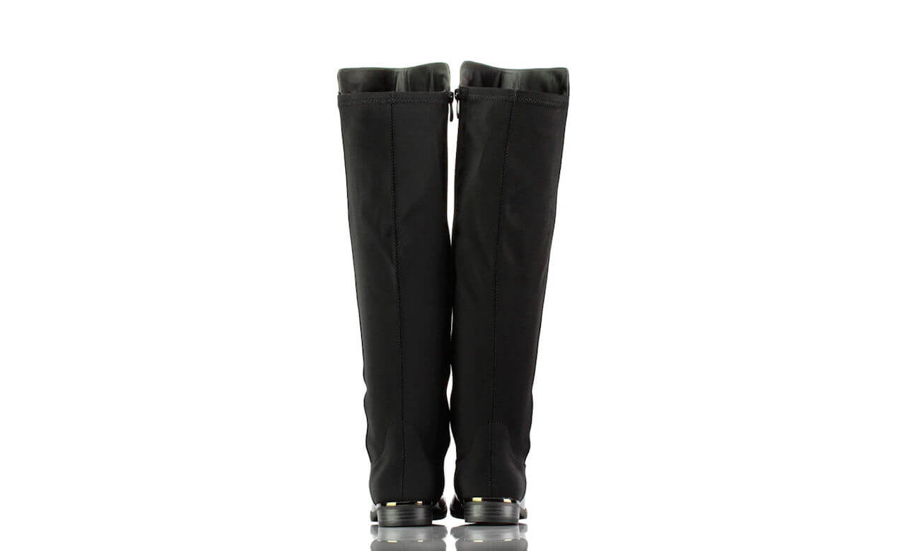 Overknees Schwarz Lack Stoffmix