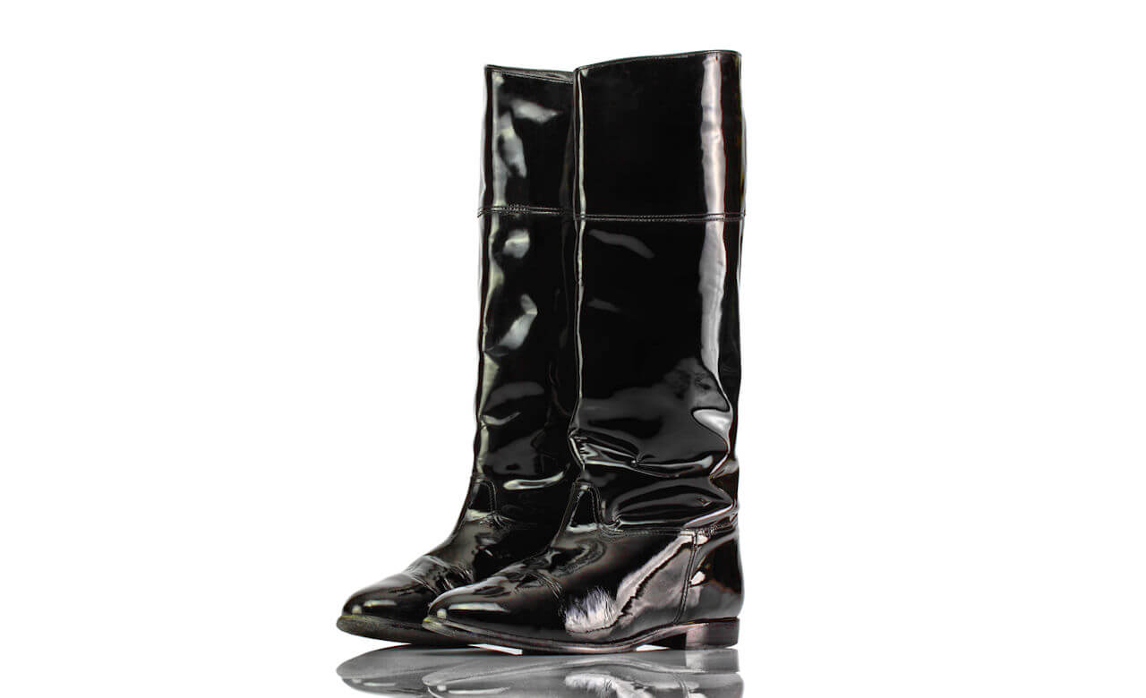 Stiefel Schwarz Lack Vintage