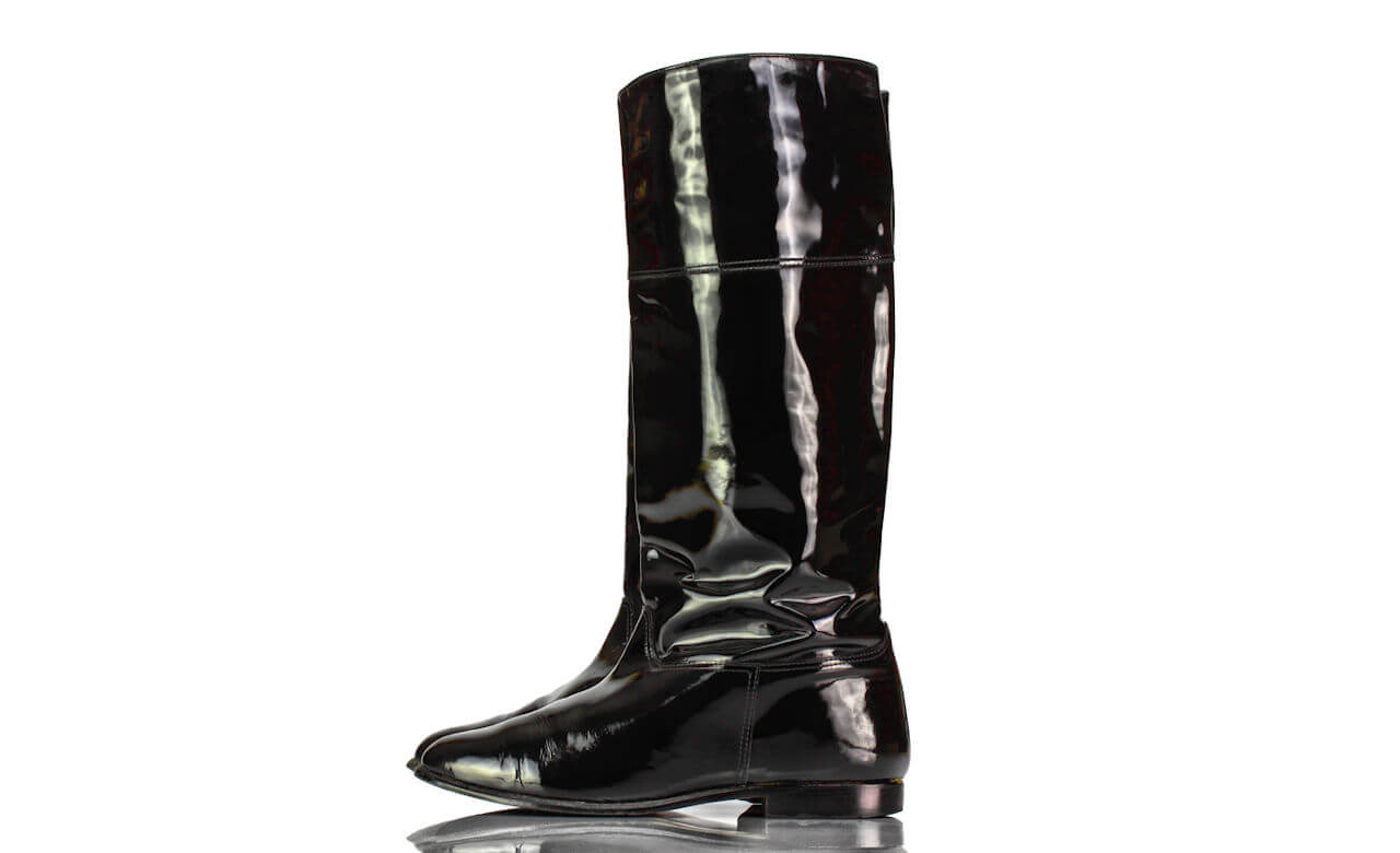 Stiefel Schwarz Lack Vintage