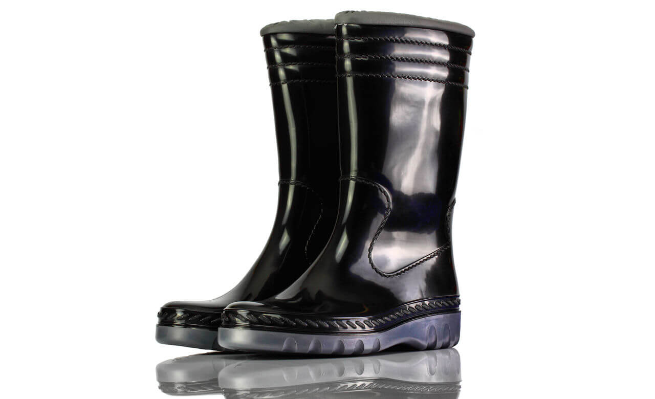 Gummistiefel Mittel Schwarz Gefüttert Romikids