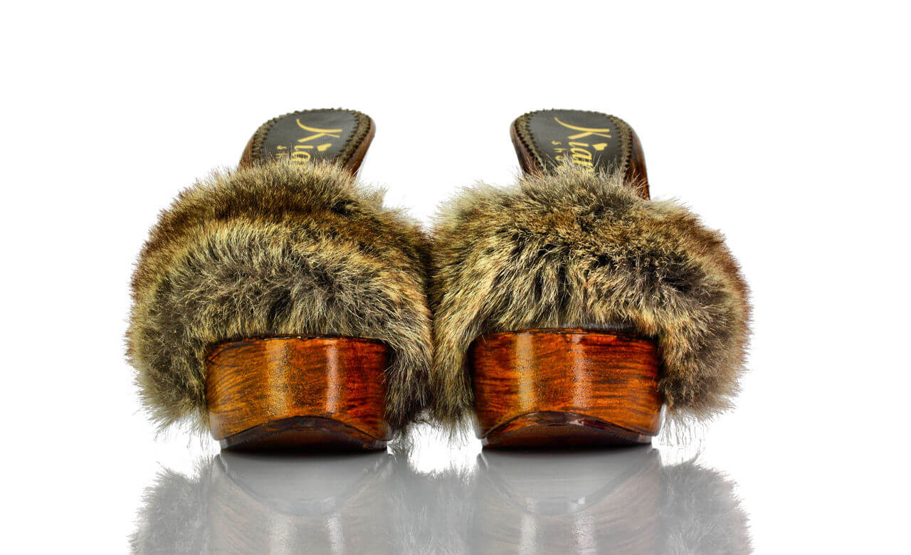 Zoccolis Plateau Braun Fell Kiara Shoes