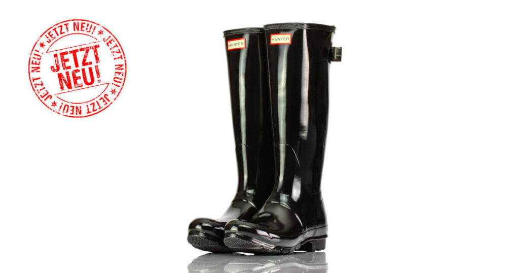 Gummistiefel Schwarz Glossy Hunter