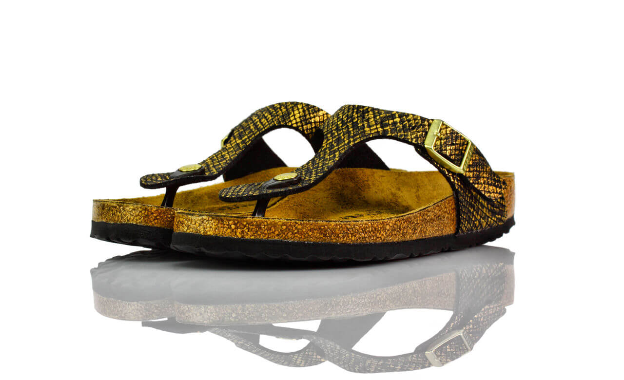 Birkenstock Gizeh Shiny Python Black