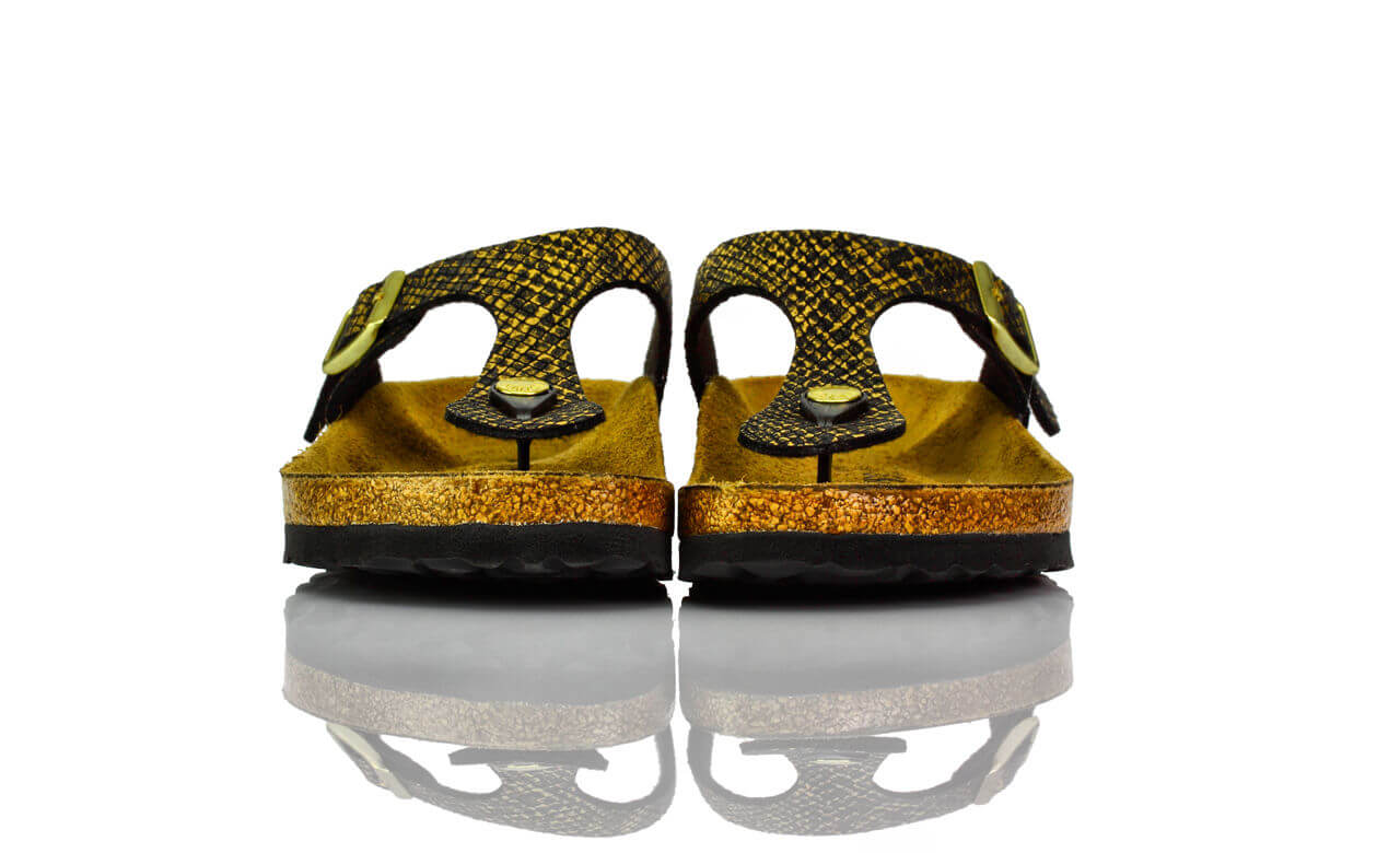 Birkenstock Gizeh Shiny Python Black