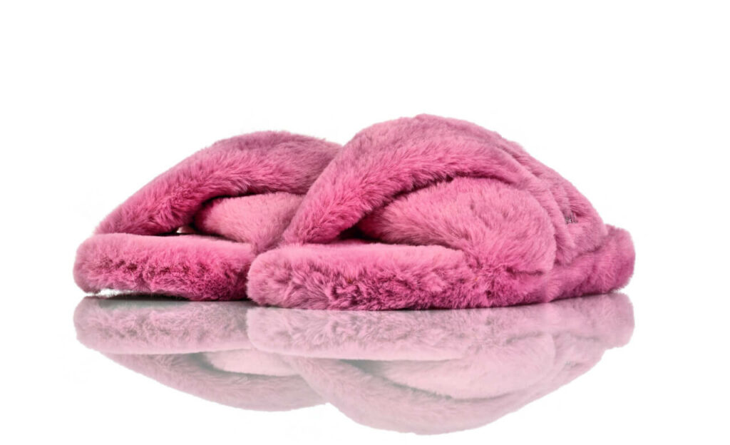 Pantoletten Flauschi Rosa Barbie
