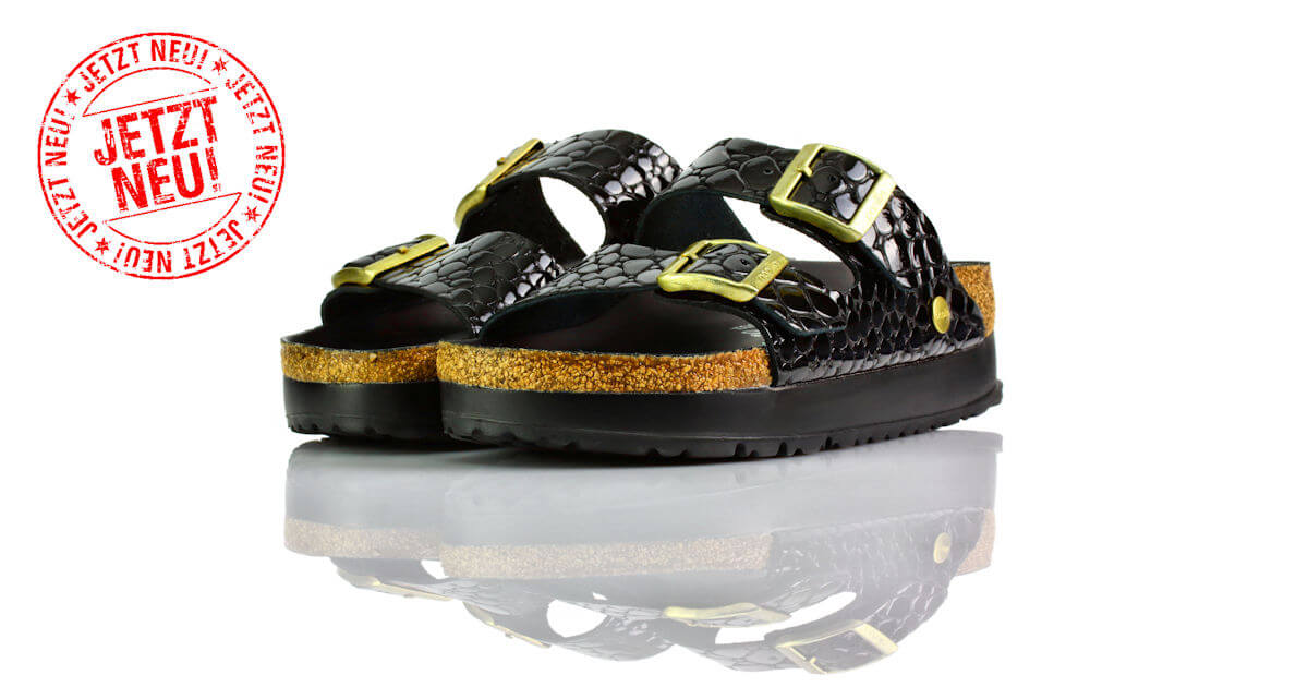 Papillio Arizona Plateau Croc Embossed Schwarz Lack