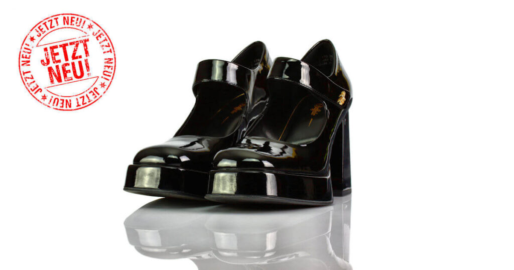 Pumps Plateau Schwarz Lack Buffalo
