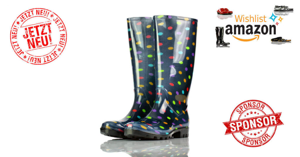 Gummistiefel Blau Bunte Punkte