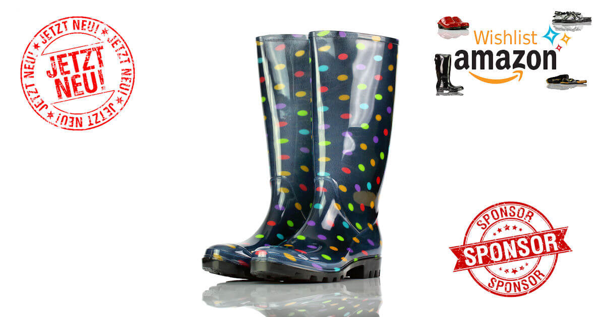Gummistiefel Blau Bunte Punkte