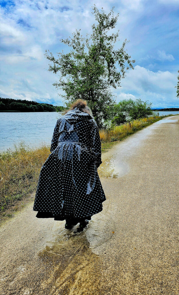 Gummistiefel Blau Bunte Punkte