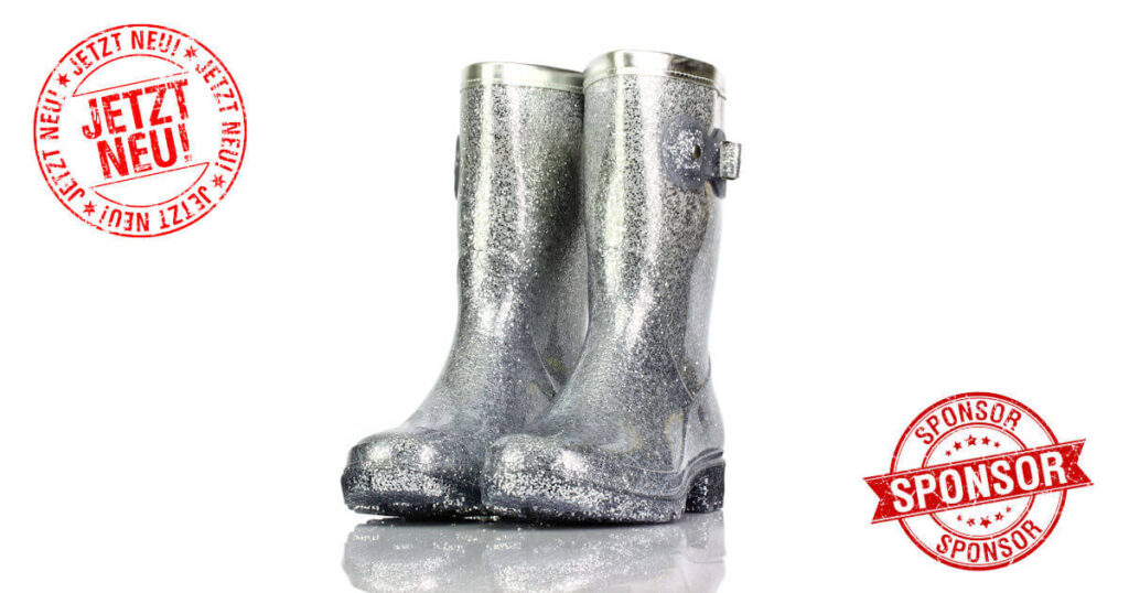 Gummistiefel Mittel Silber Glitzer Dream Pair