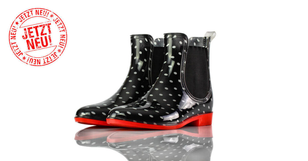 Gummistiefel Kurz Punkte Schwarz