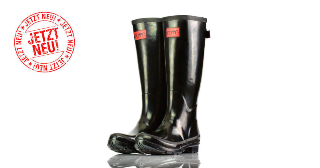 Gummistiefel Schwarz Glossy Rain