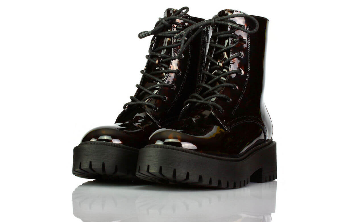 Boots Kurz Plateau Braun Catwalk