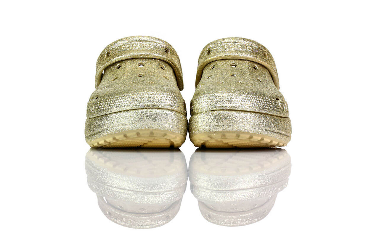 Crocs Plateau Gold Glitzer