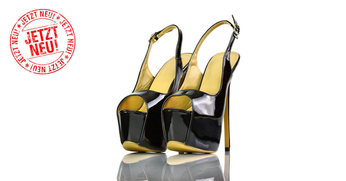 Sandaletten Plateau Schwarz Lack Temu