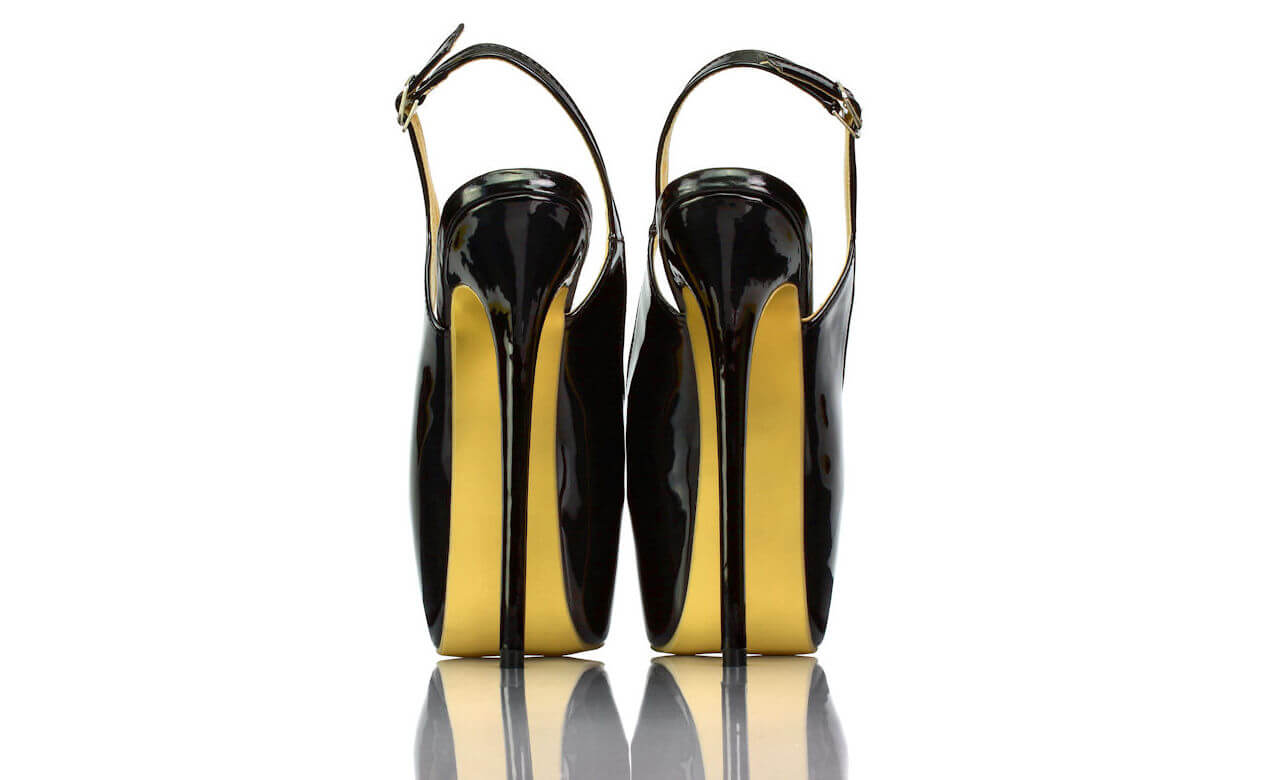 Sandaletten Plateau Schwarz Lack Temu