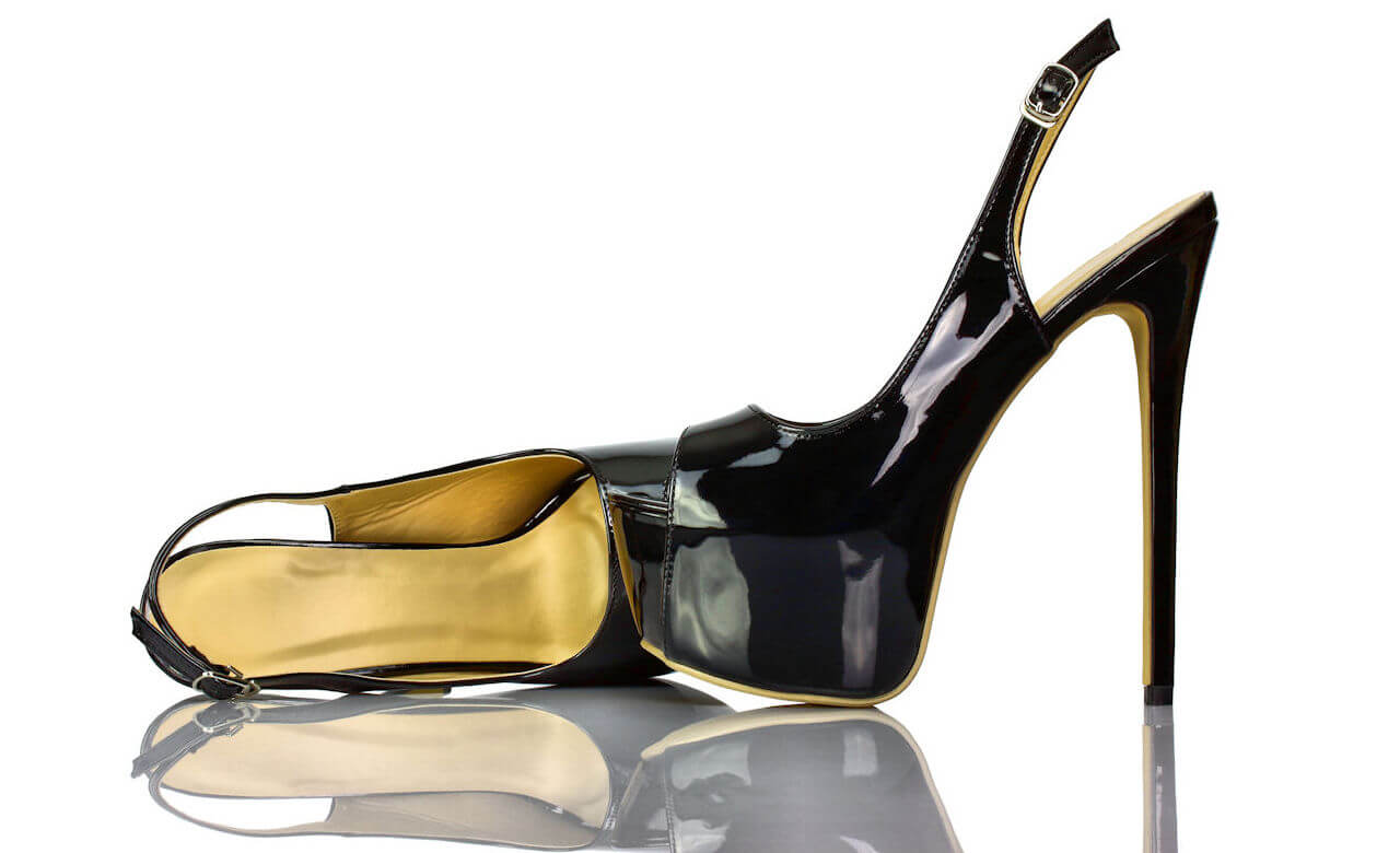 Sandaletten Plateau Schwarz Lack Temu