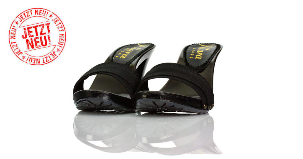 Zoccolis Schwarz Stoff Kiara