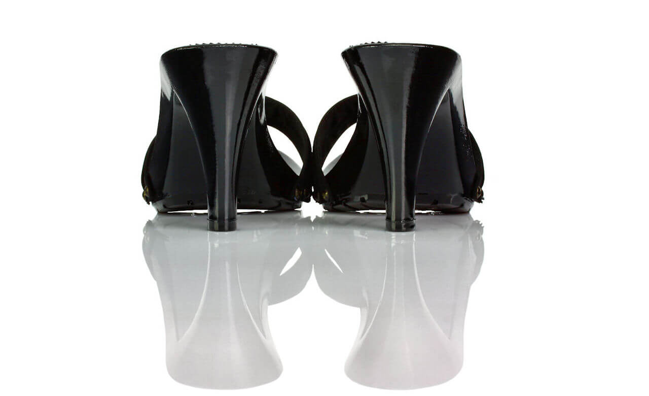 Zoccolis Schwarz Stoff Kiara