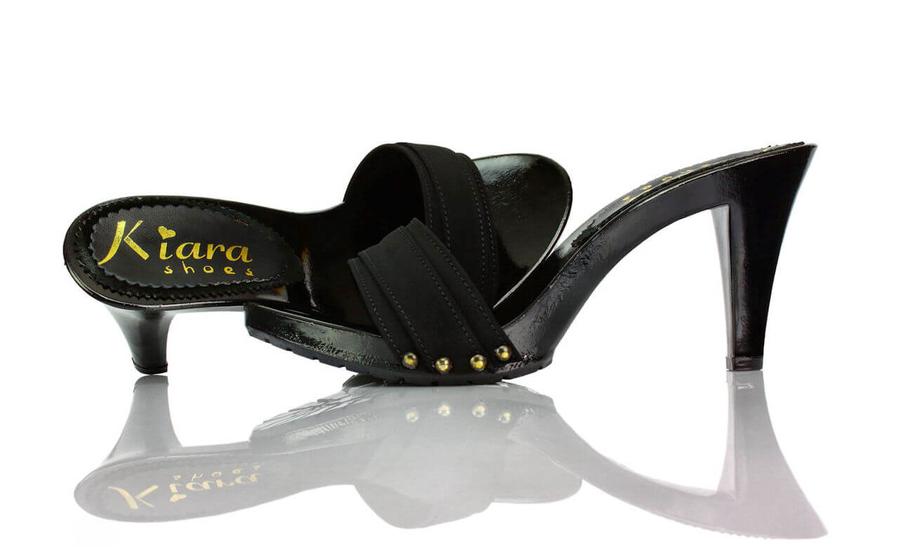 Zoccolis Schwarz Stoff Kiara