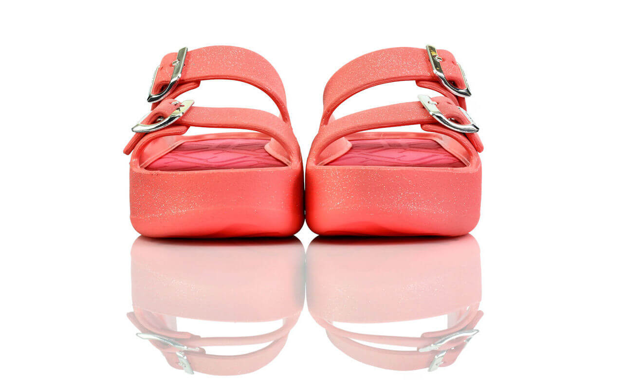 Badeschuhe Plateau Rosa Glitzer Lemon Jelly