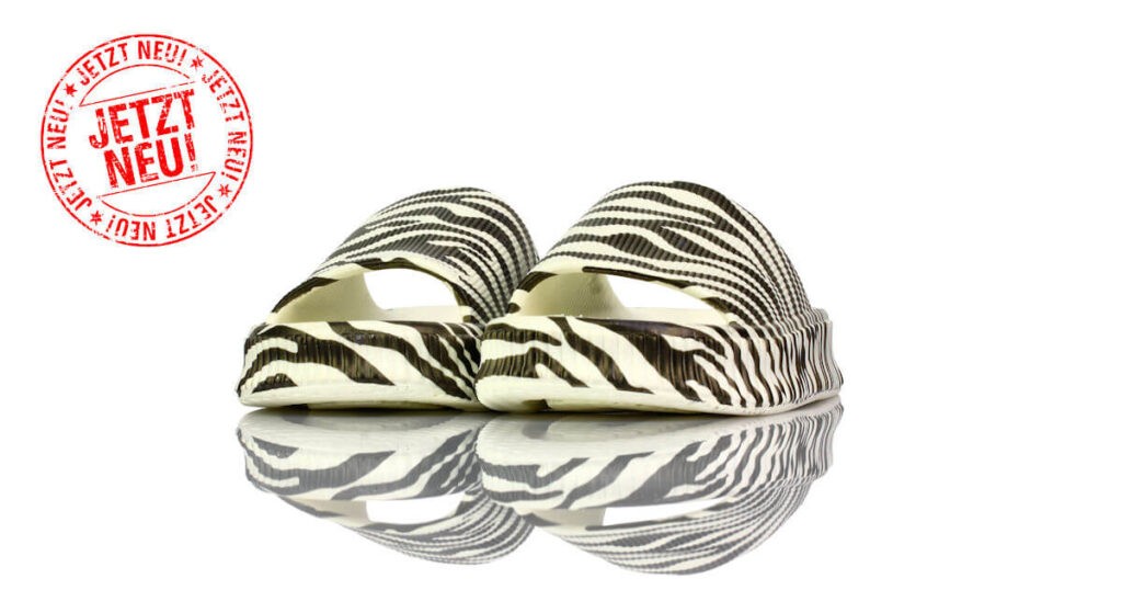 Badeschuhe Plateau Zebra