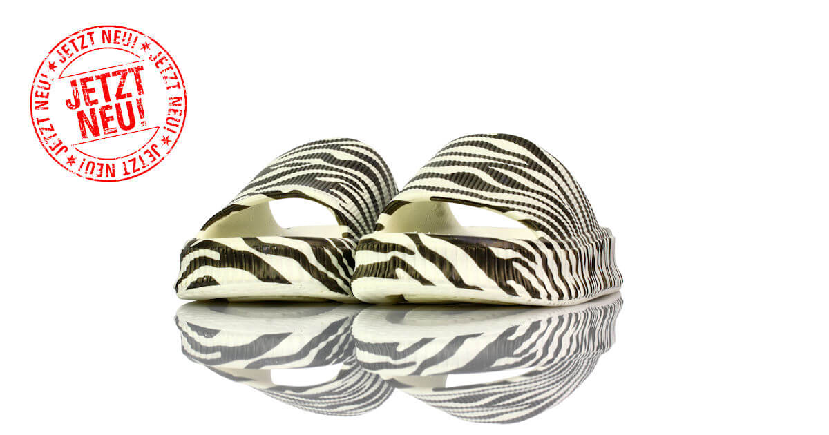 Badeschuhe Plateau Zebra