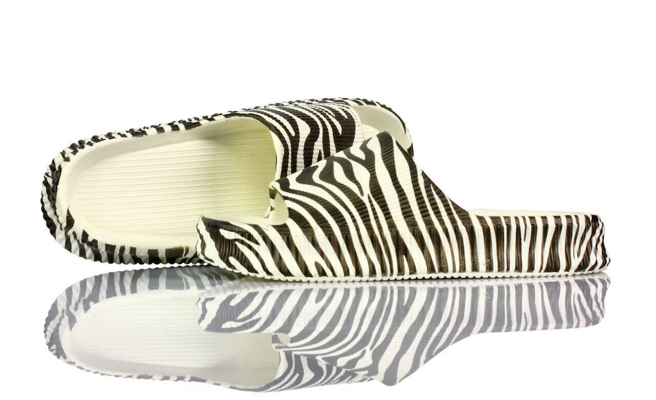 Badeschuhe Plateau Zebra
