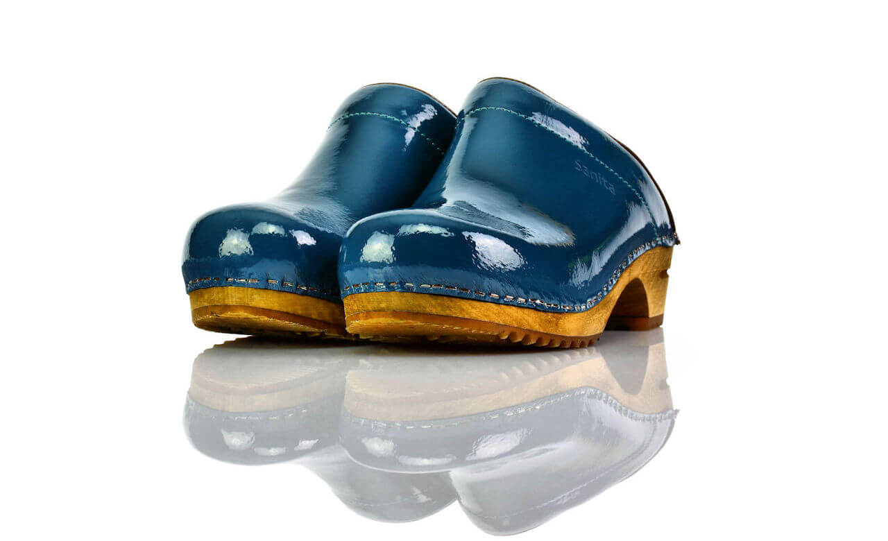 Clogs Sanita Türkis Lack