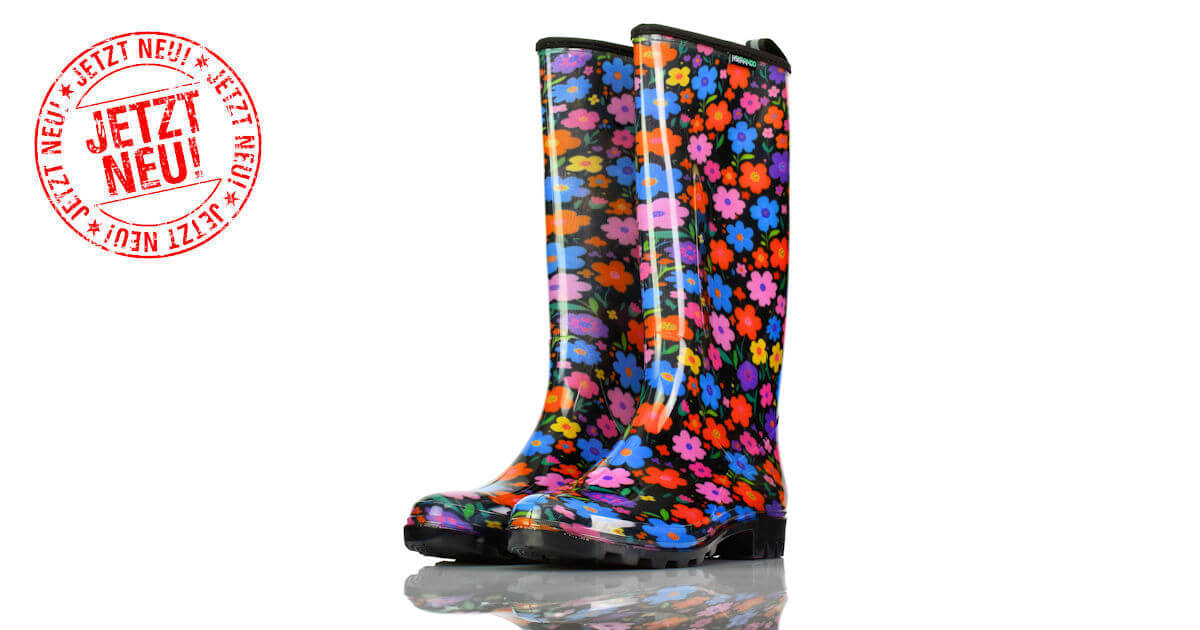 Gummistiefel Hochglanz Blumen Temu