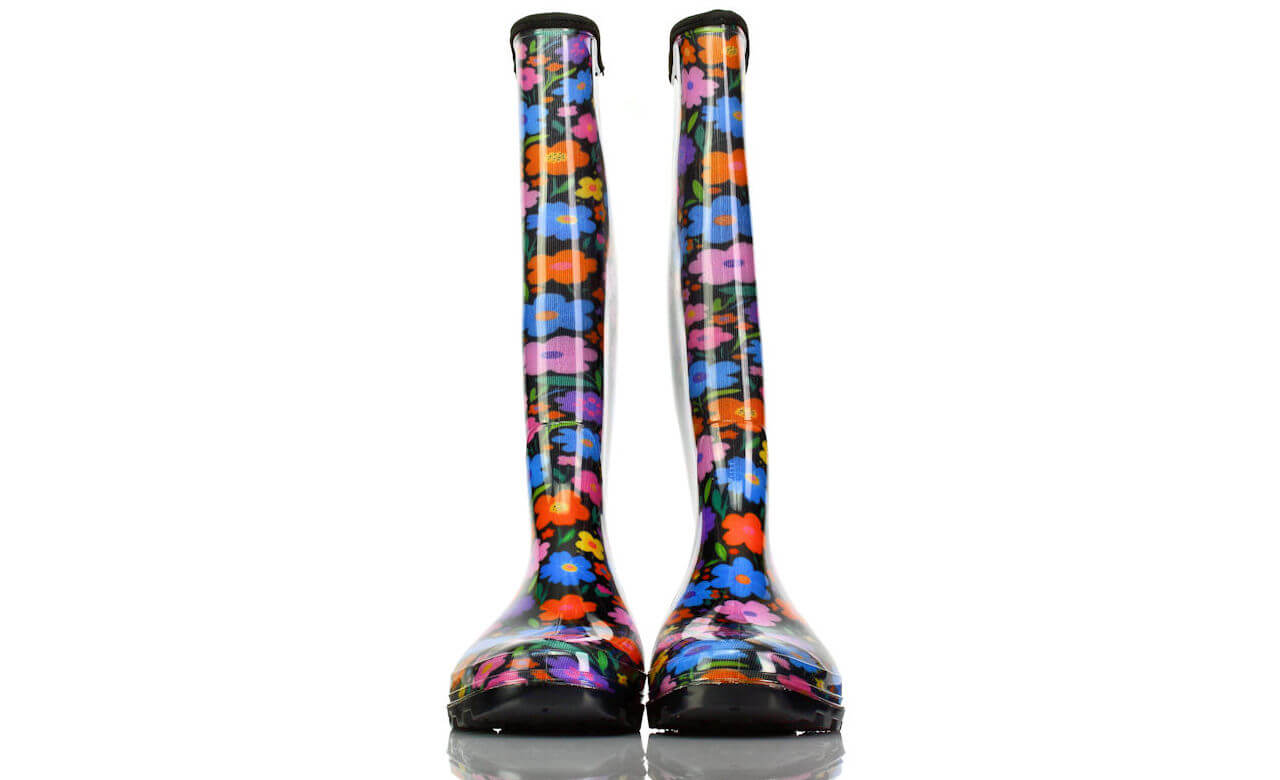 Gummistiefel Hochglanz Blumen Temu