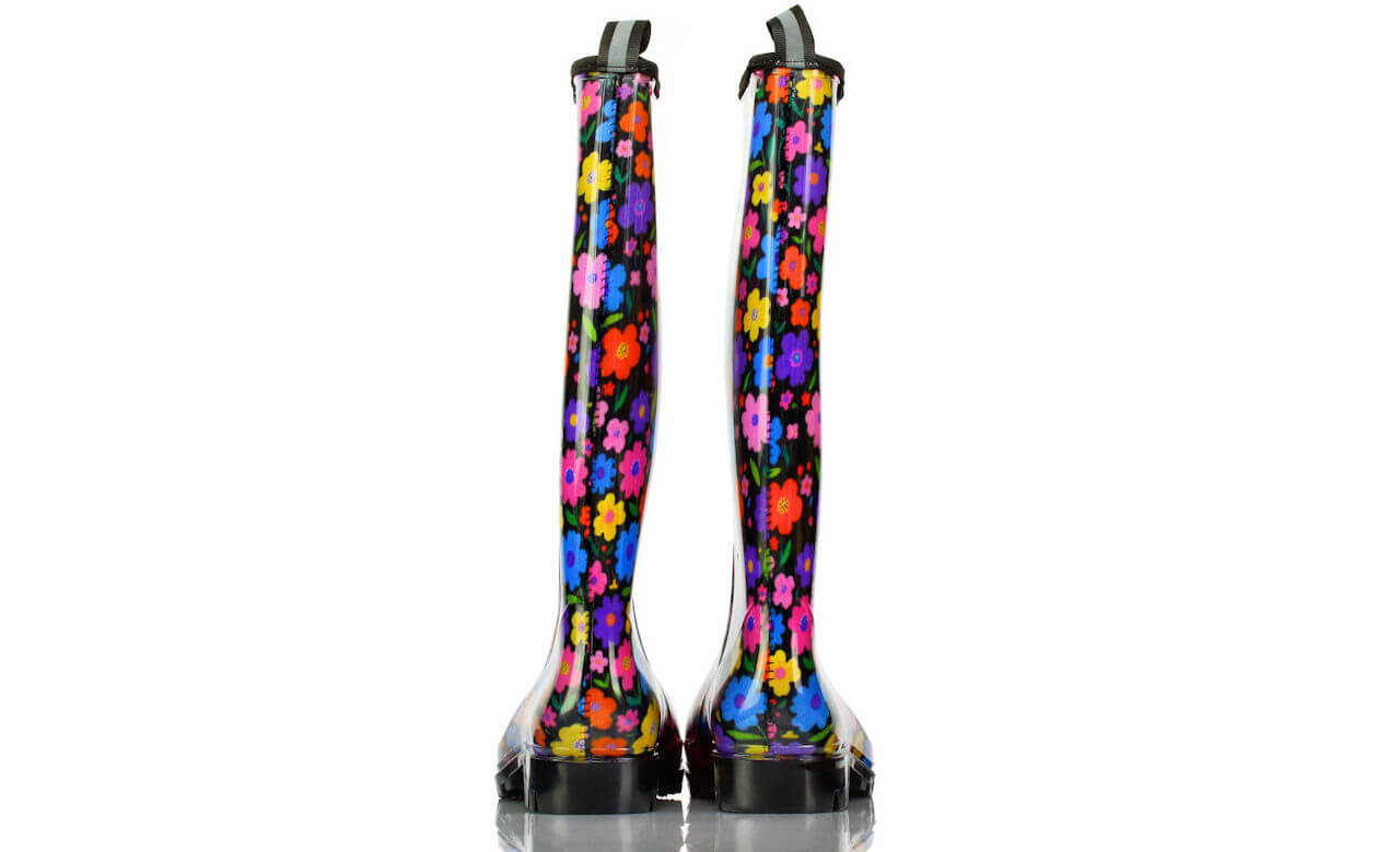 Gummistiefel Hochglanz Blumen Temu