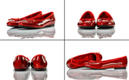 Ballerinas Rot Lack Schleife Graceland