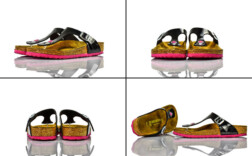 Birkenstock Gizeh Lack Schwarz Rosa