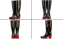 Gummistiefel Absatz Schwarz Rot Gioseppo