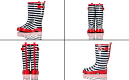 Gummistiefel Gestreift