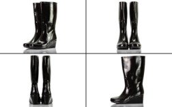Gummistiefel Keilabsatz Schwarz