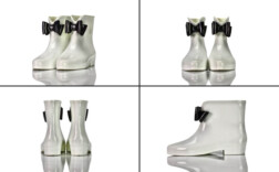 Gummistiefel Kurz Weiß Schleife