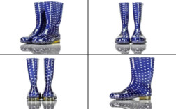 Gummistiefel Mittel Blau Weiße Punkte