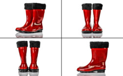Gummistiefel Mittel Rot Gefüttert