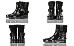 Gummistiefel Mittel Schwarz Gefüttert Graceland